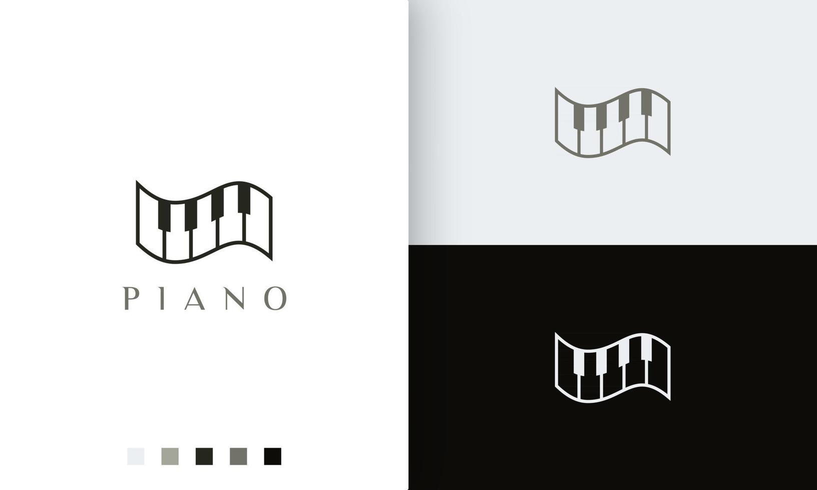 ícone ou logotipo de piano simples e moderno vetor