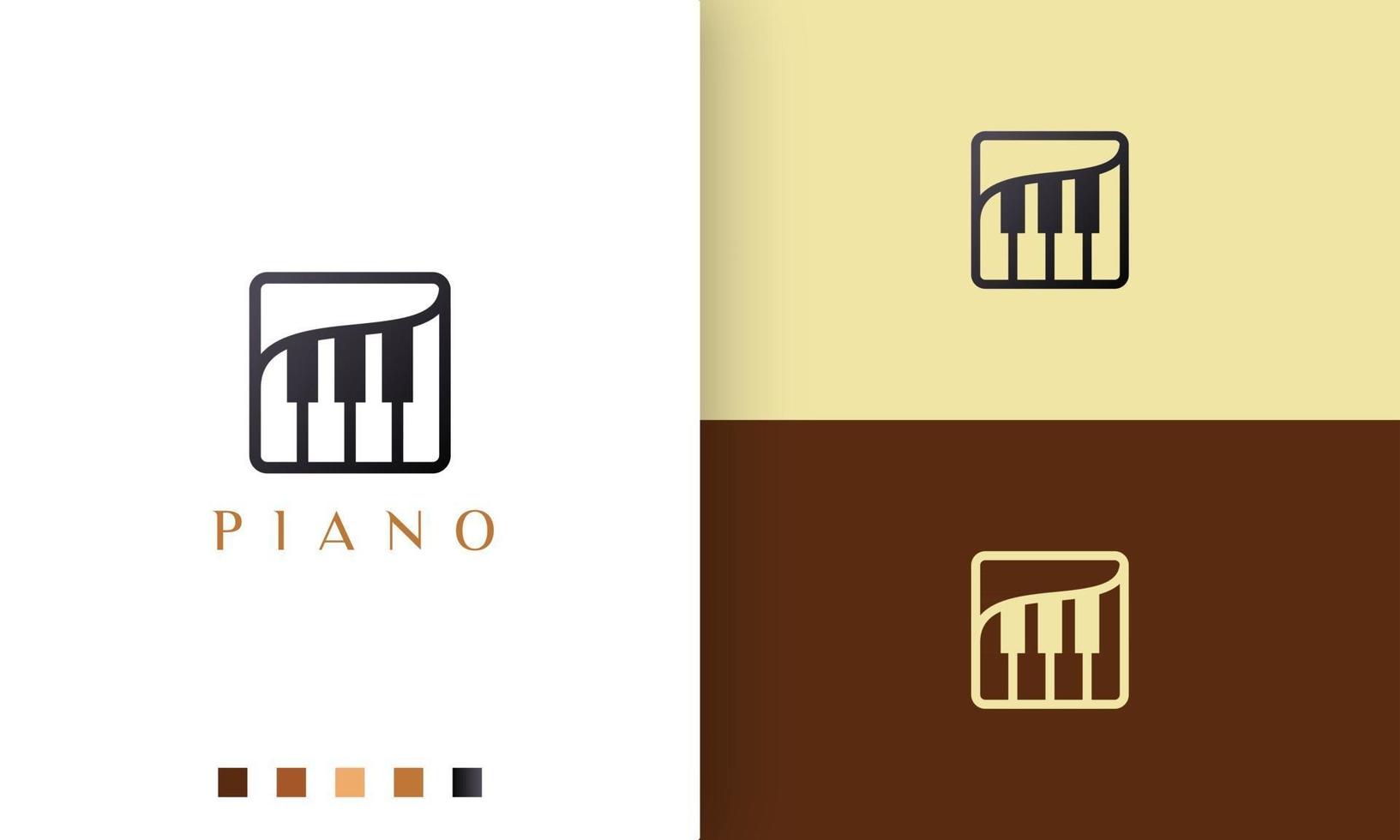 ícone ou logotipo de piano simples e moderno vetor