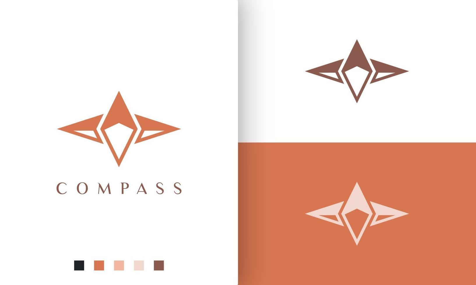 design de vetor de logotipo de viagem ou aventura com forma de bússola simples e exclusiva