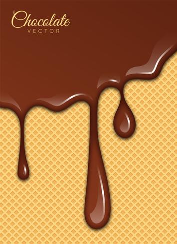 Chocolate líquido ou tinta marrom. Ilustração vetorial vetor