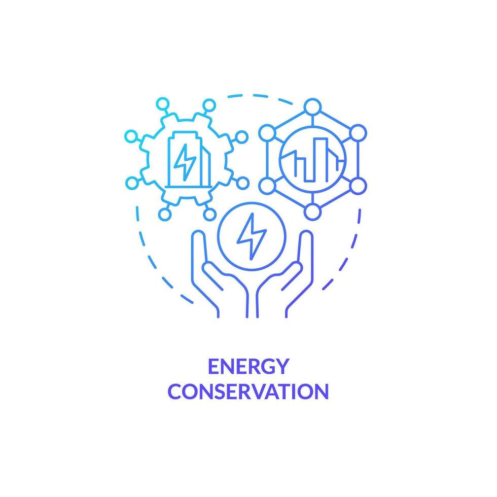 gradiente energia conservação conceito, isolado vetor, fino linha ícone representando carbono fronteira ajustamento. vetor