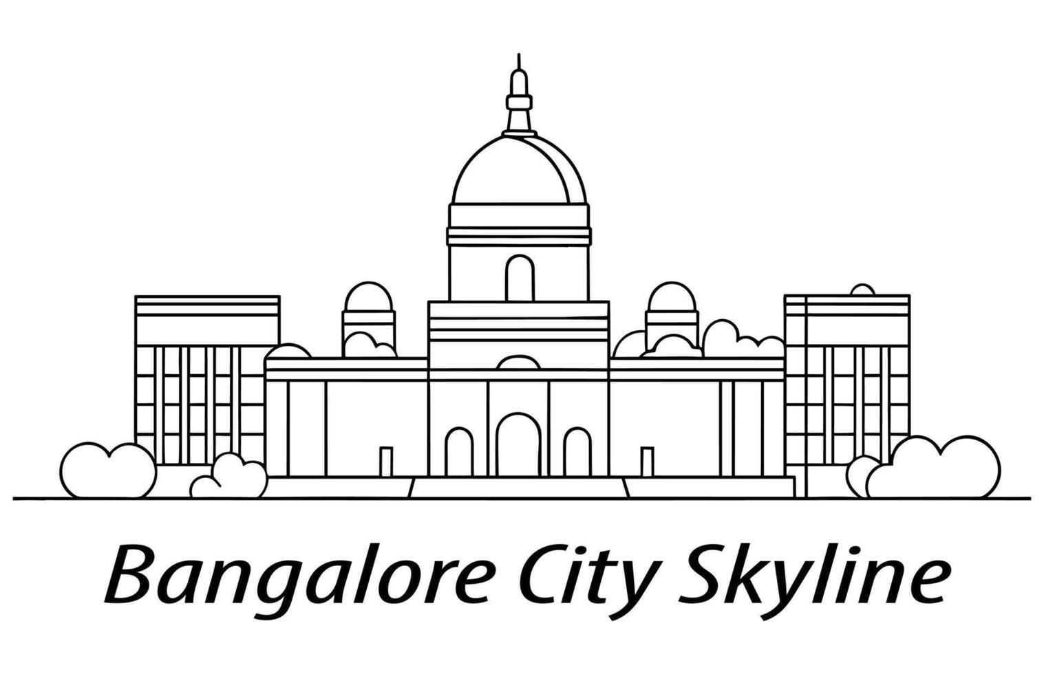 plano vetor silhueta do Bangalore cidade, Bangalore cidade Horizonte.