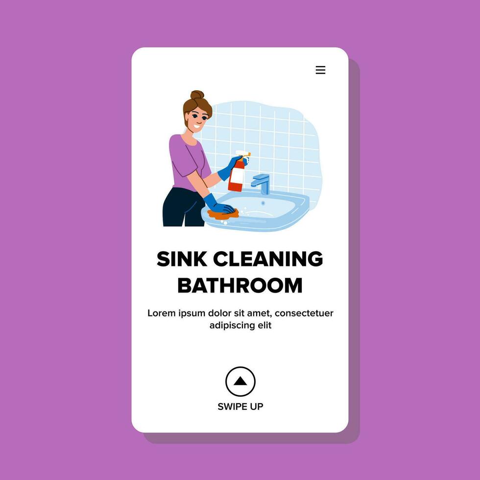 limpar \ limpo Pia limpeza banheiro vetor