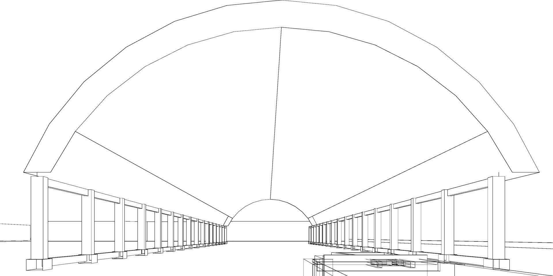 3d ilustração do industrial construção vetor