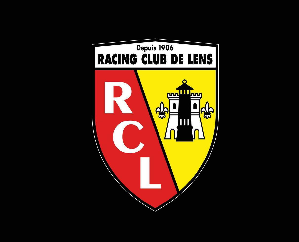 lente clube logotipo símbolo ligue 1 futebol francês abstrato Projeto vetor ilustração com Preto fundo