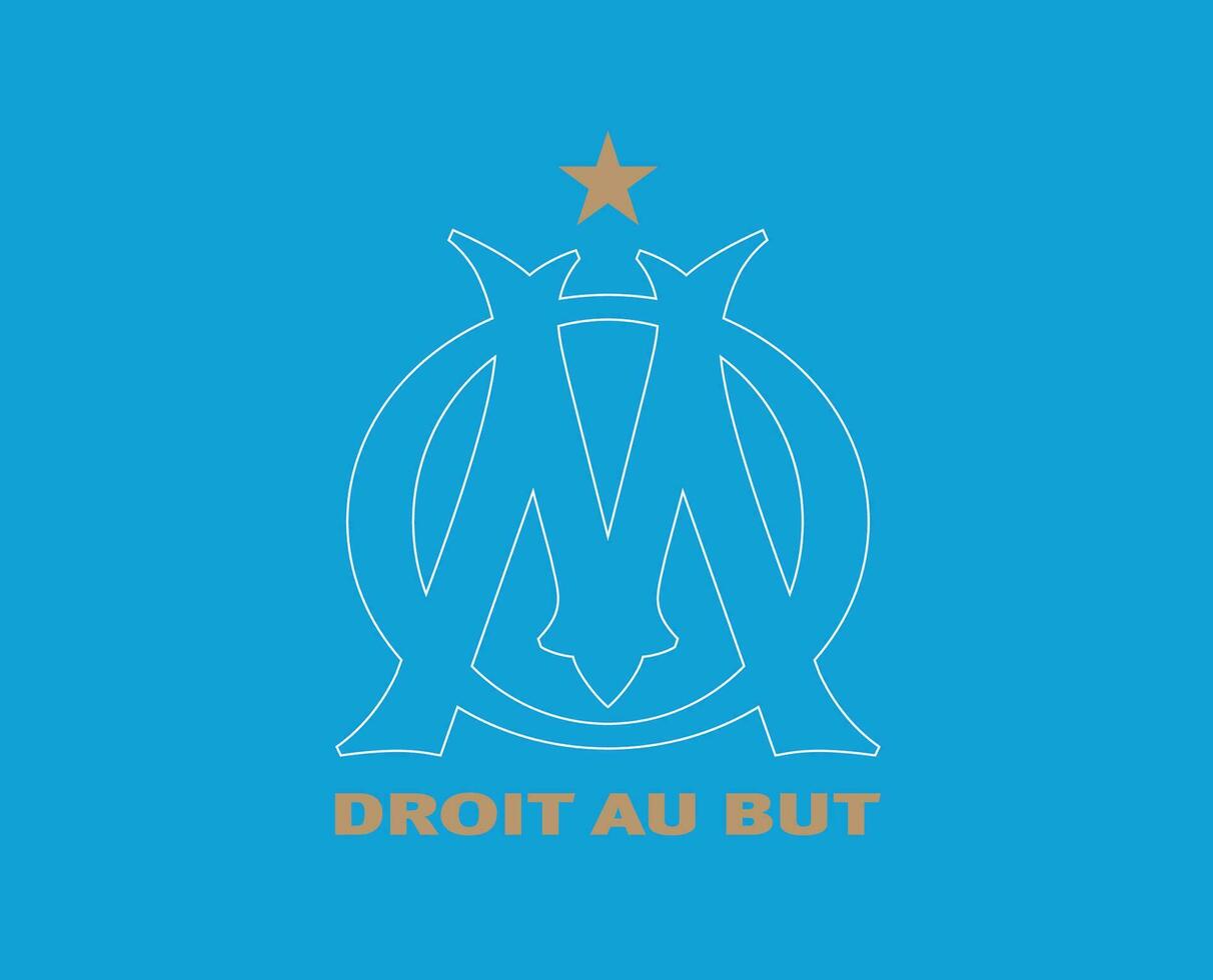 olímpico de Marselha clube logotipo símbolo ligue 1 futebol francês abstrato Projeto vetor ilustração com azul fundo