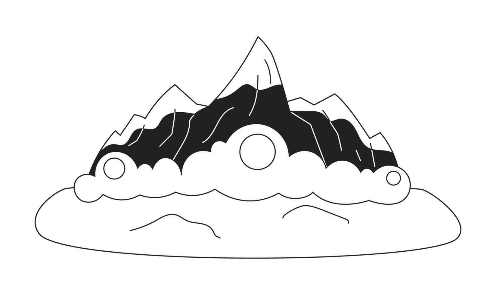 avalanche ocorrência monocromático plano vetor objeto. natural desastre. queda de neve a partir de montanha. editável Preto e branco fino linha ícone. simples desenho animado grampo arte local ilustração para rede gráfico Projeto