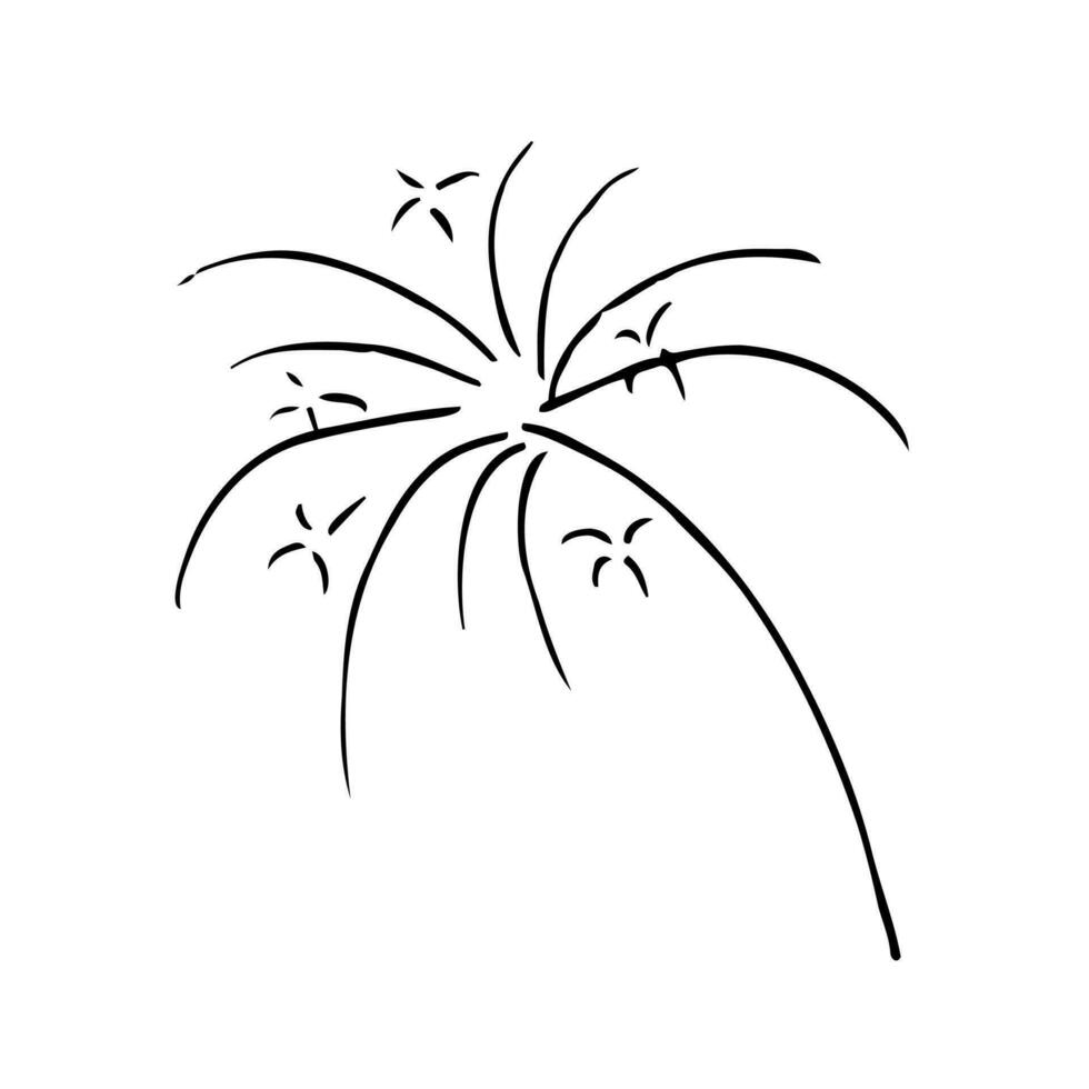 vetor fino linha ícone, fogos de artifício. metáfora do felicidade, excitação e alegria. logotipo modelo ilustração. Preto em branco isolado símbolo. simples mono linear moderno Projeto.