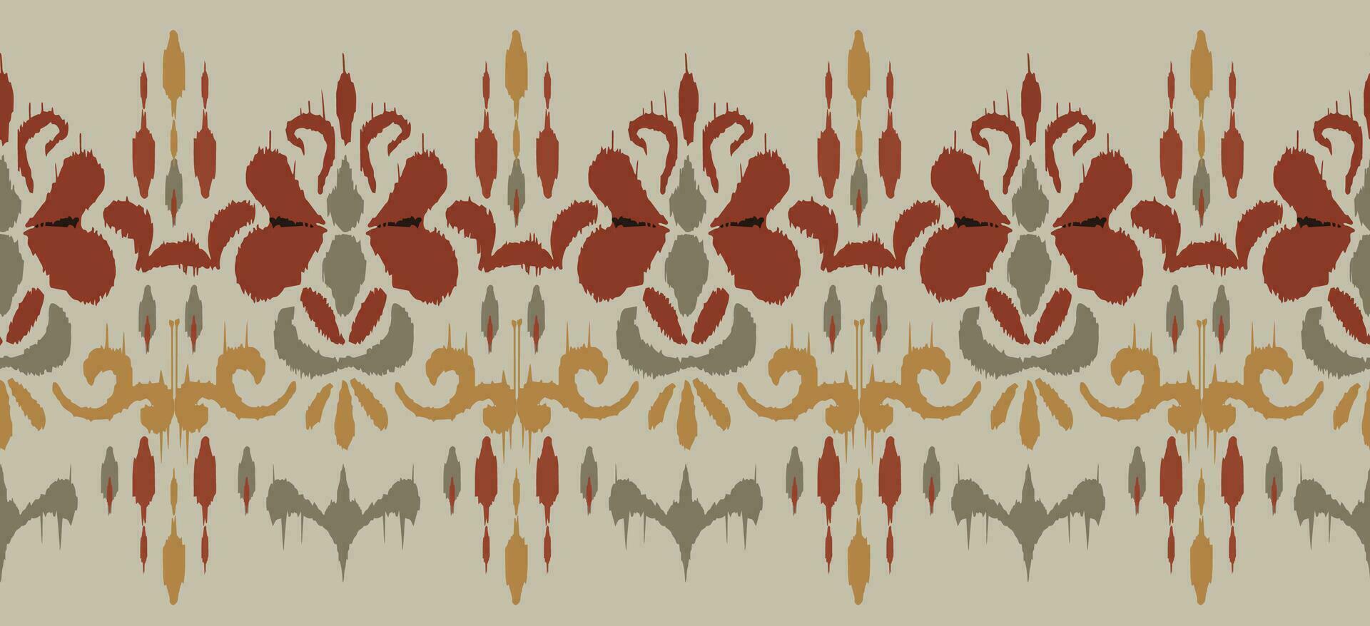 motivo étnico feito à mão lindo ikat arte imprimir. étnico abstrato floral botânico amarelo fundo arte folk bordado, damasco, indiano, Ásia, marroquino, e Peru estilo. impresso tecido arte ornamento. vetor