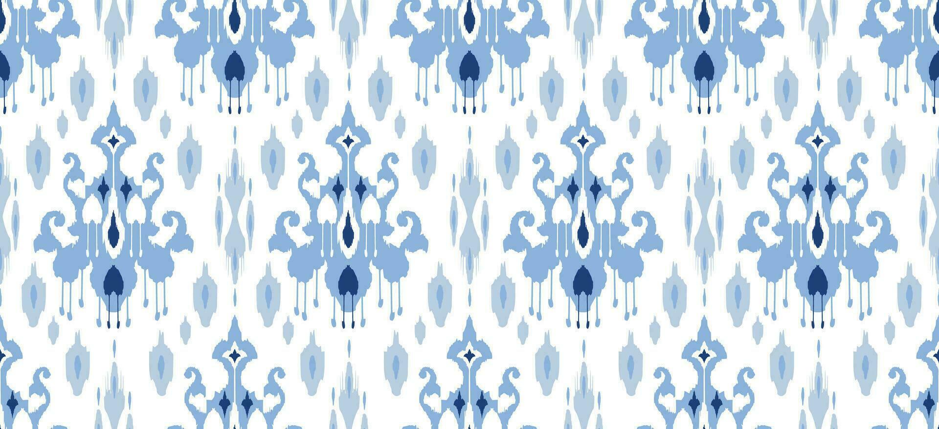 motivo étnico feito à mão lindo ikat arte. étnico abstrato floral azul fundo arte folk bordado, peruano, indiano, Ásia, marroquino, peru, e uzbeque estilo. asteca geométrico arte enfeite imprimir. vetor