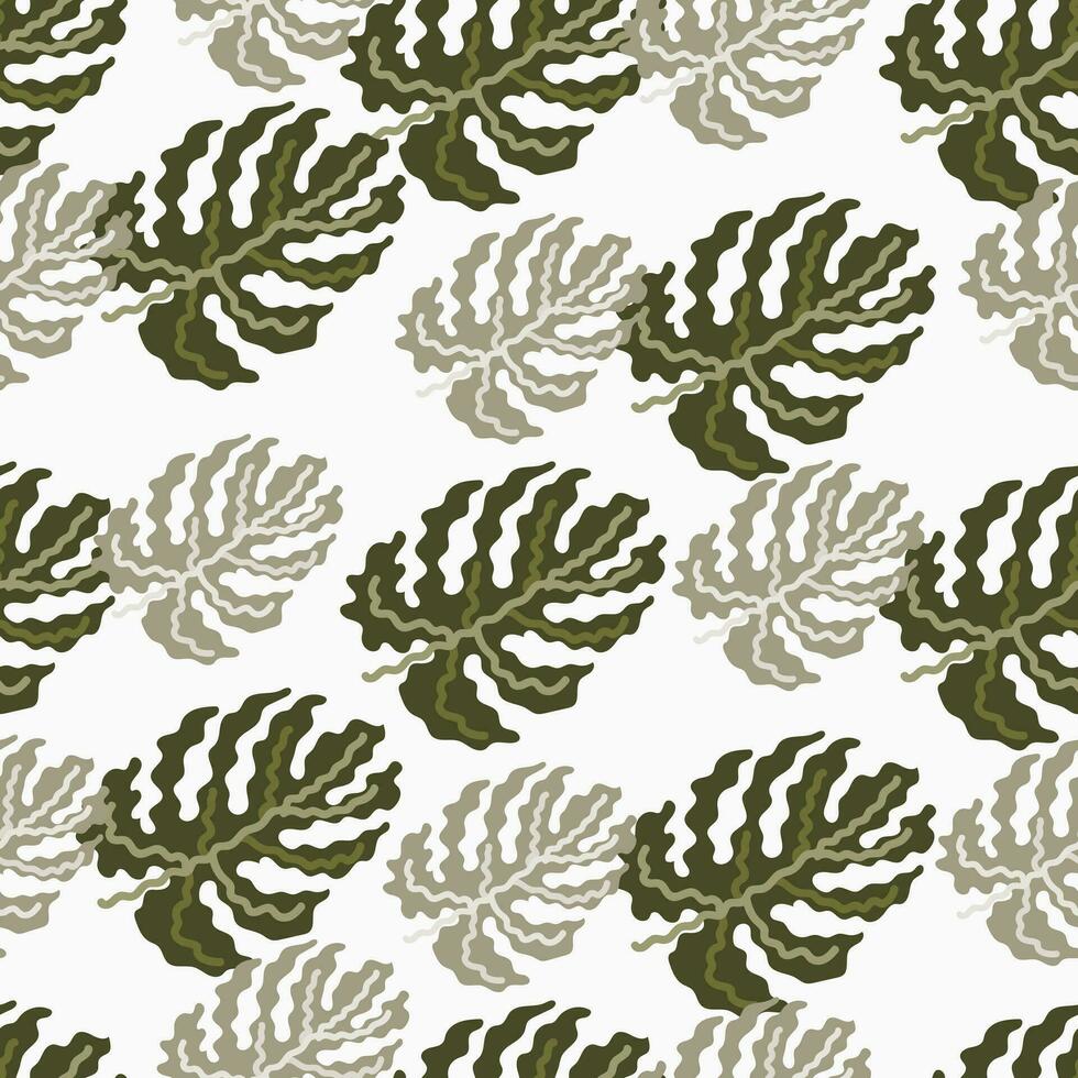 abstrato tropical monstera folhas desatado padronizar. selva Palma folha decorativo pano de fundo. vetor