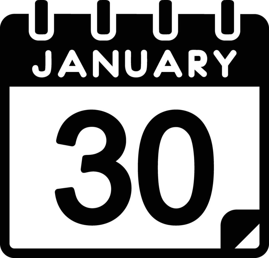 30 janeiro linha ícone vetor