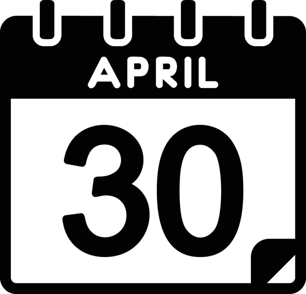30 abril glifo ícone vetor