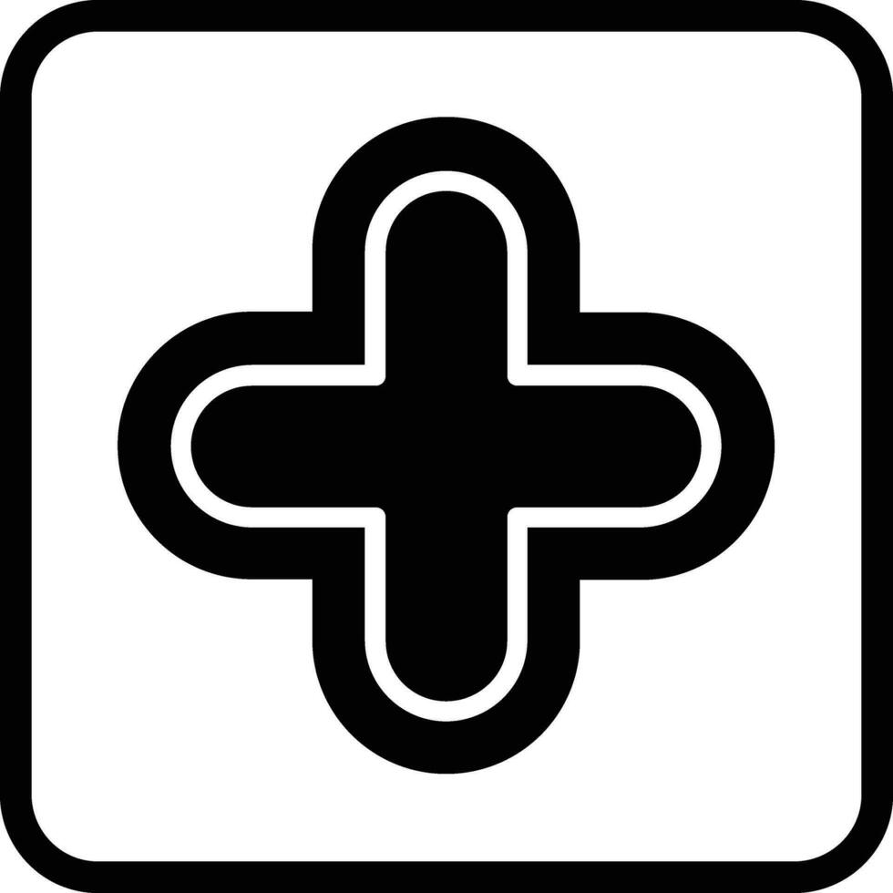 ícone de glifo de sinal de adição vetor