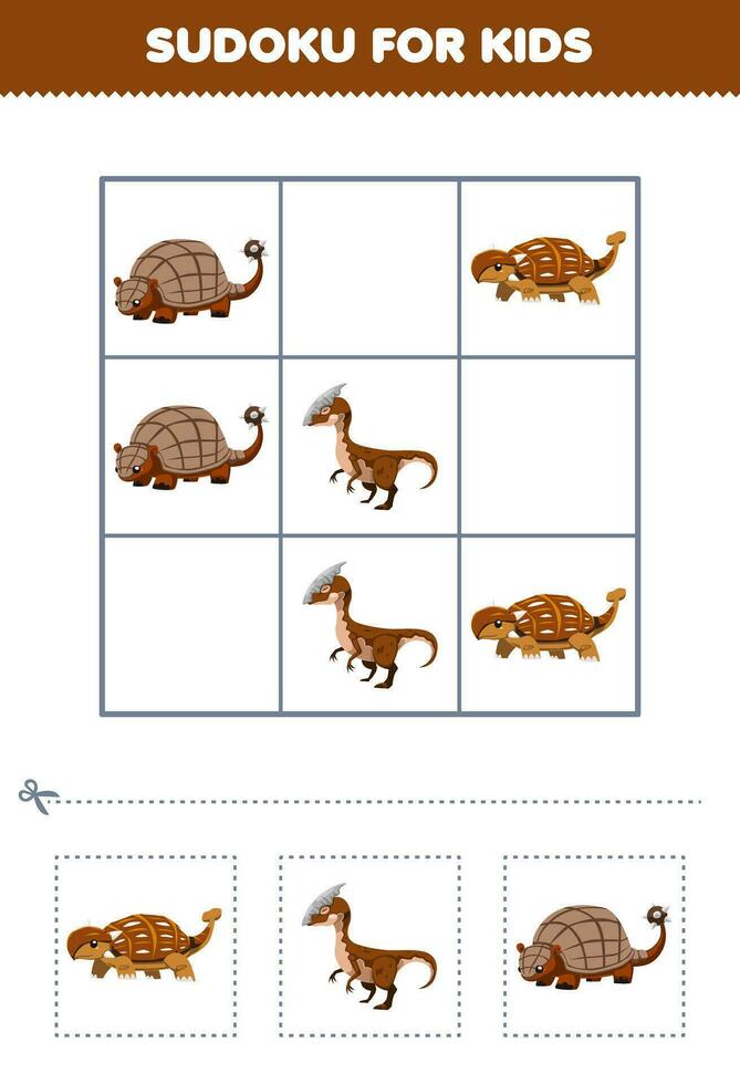 Jogo de educação para crianças sudoku fácil para crianças com folha de  trabalho animal para impressão de leão de chita de desenho animado bonito