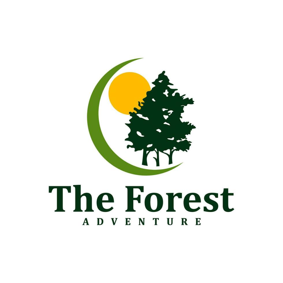 floresta logotipo Projeto modelo. criativo pinho logotipo vetor ilustração.