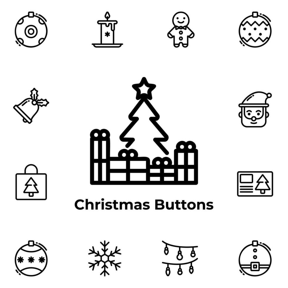 vetor gráfico do Natal botões. Boa para do utilizador interface, Novo aplicativo, etc.