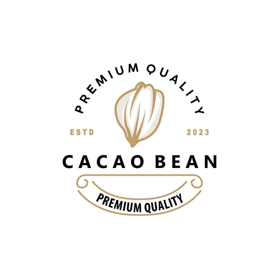 cacau feijão logotipo, Prêmio Projeto fresco orgânico jardim plantar semente simples minimalista vetor