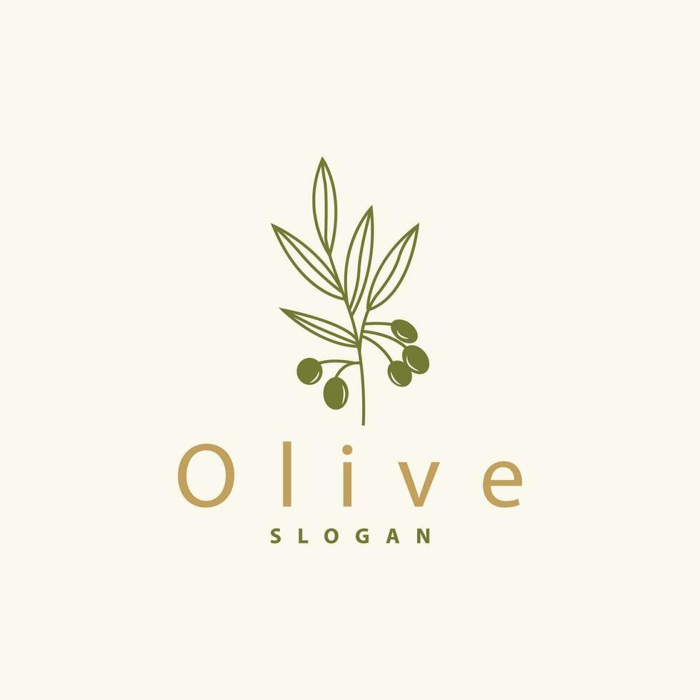 Oliva óleo logotipo Prêmio Projeto fresco plantar jardim simples minimalista modelo símbolo ilustração vetor