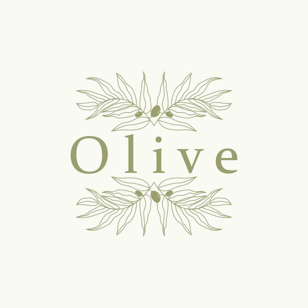 Oliva óleo logotipo Prêmio Projeto fresco plantar jardim simples minimalista modelo símbolo ilustração vetor