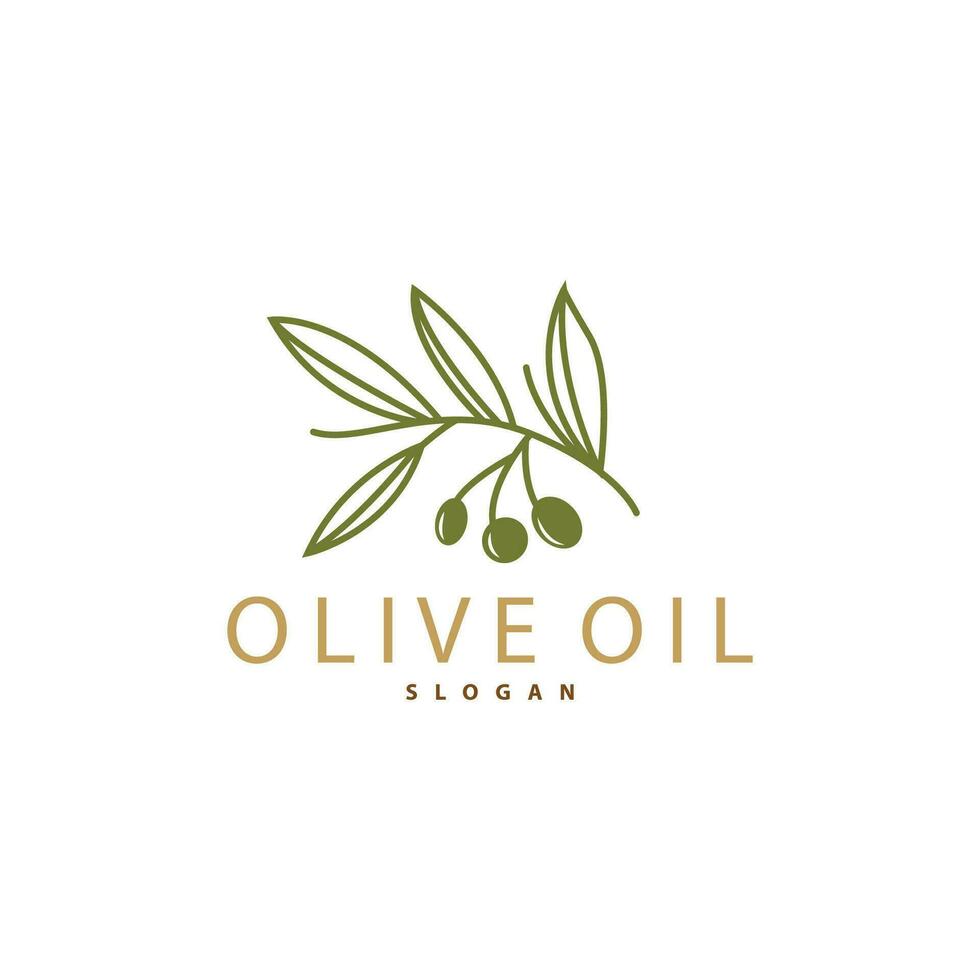Oliva óleo logotipo Prêmio Projeto fresco plantar jardim simples minimalista modelo símbolo ilustração vetor
