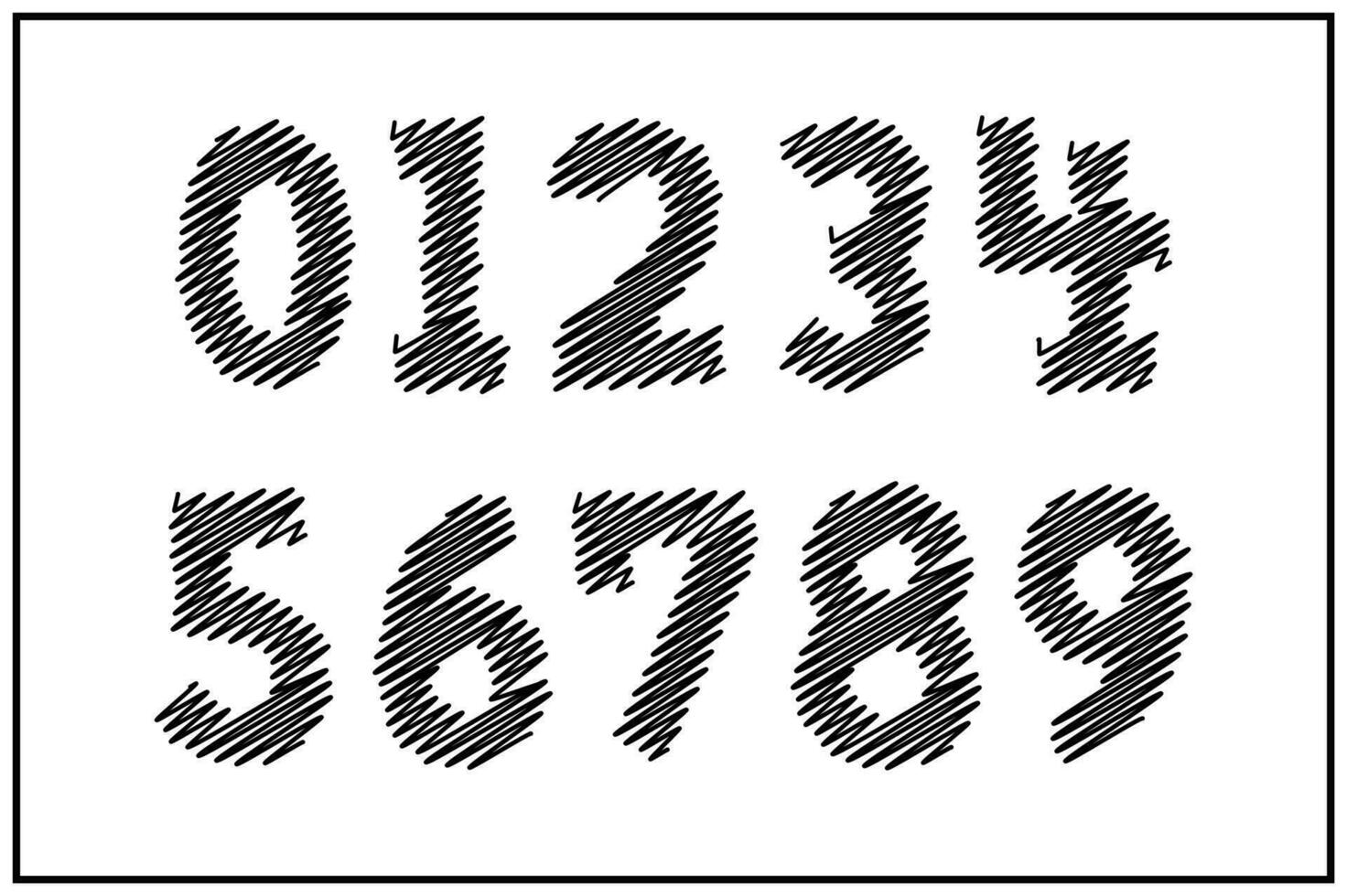 versátil coleção do rabisco criações números para vários usa vetor