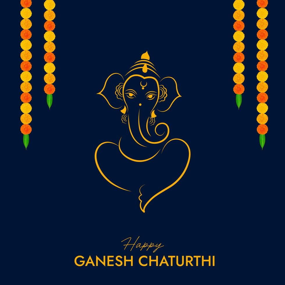 senhor ganpati ilustração para ganesh chaturthi festival social meios de comunicação postar vetor