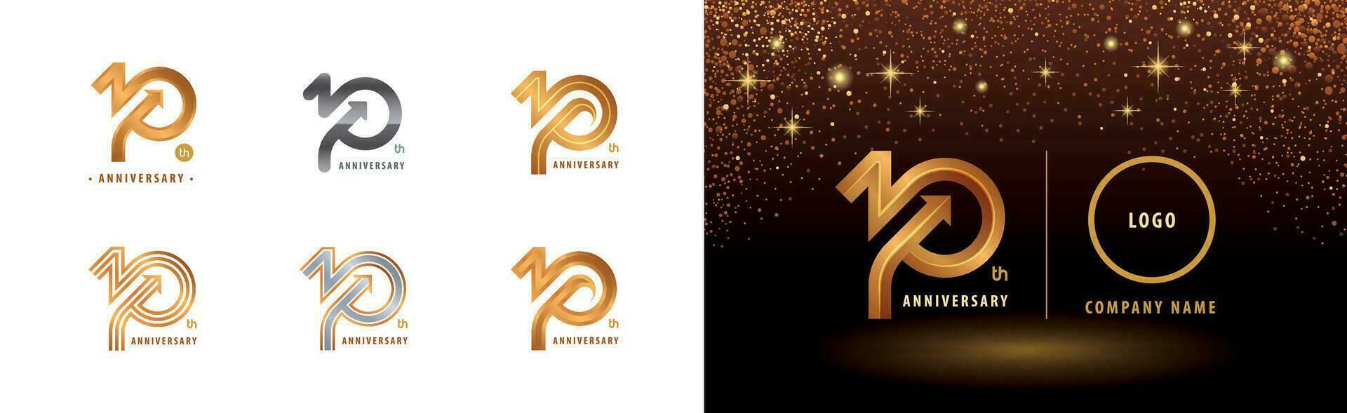 conjunto do 10º aniversário logótipo projeto, dez anos aniversário celebração vetor