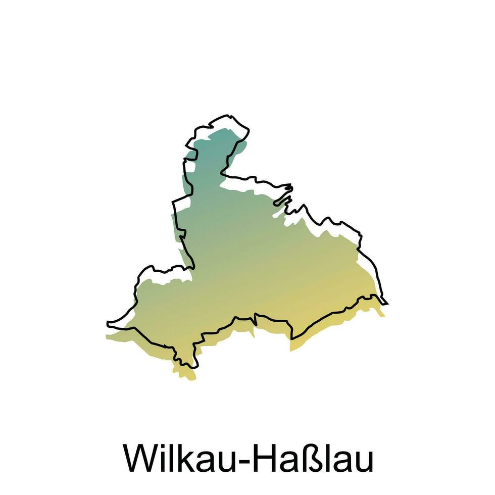 Alto detalhado vetor mapa do Wilkau hablau moderno contorno, logotipo vetor Projeto. abstrato, desenhos conceito, logotipo, logótipo elemento para modelo.