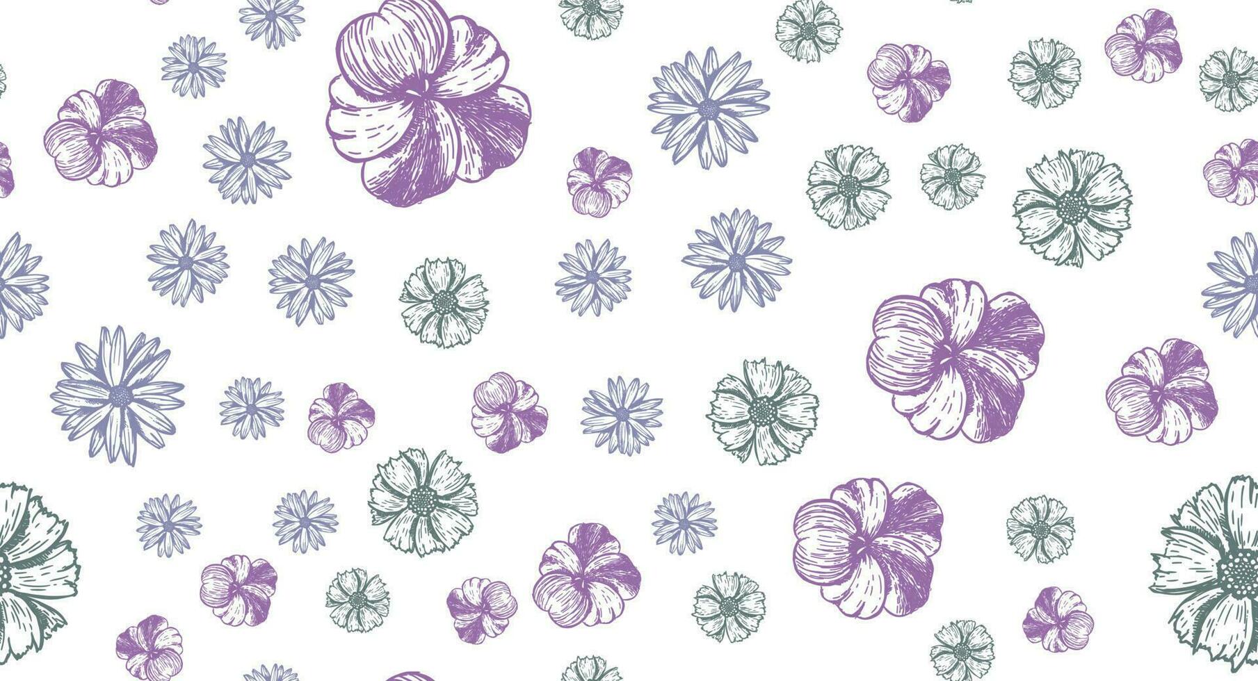 padrão de flores desenhados à mão. sem costura de fundo vector. vetor