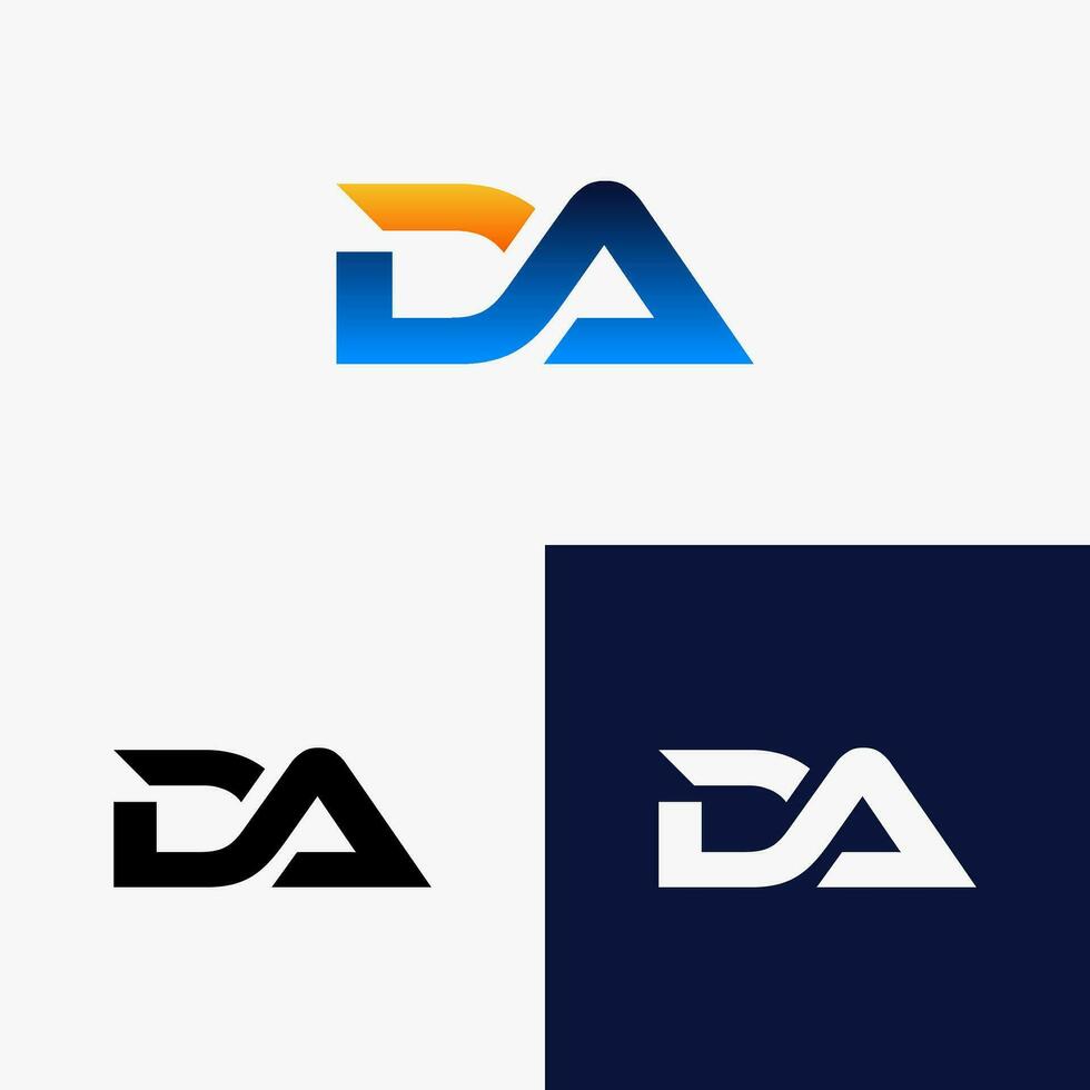 da inicial logotipo com colorida gradiente estilo vetor