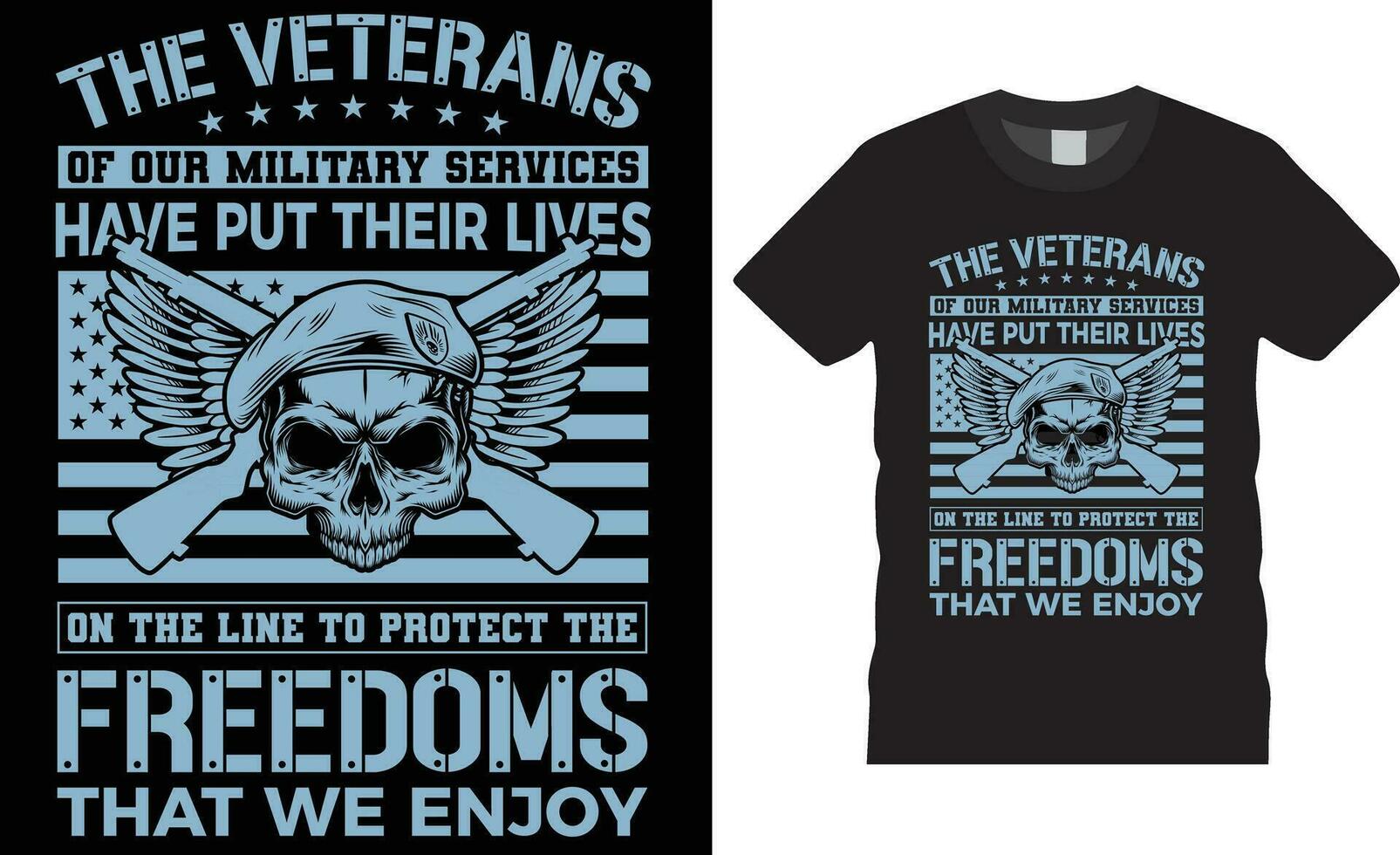 a veteranos do nosso militares Serviços ter colocar seus vidas em a linha para proteger a liberdades este nós apreciar americano veterano camiseta Projeto vetor modelo.