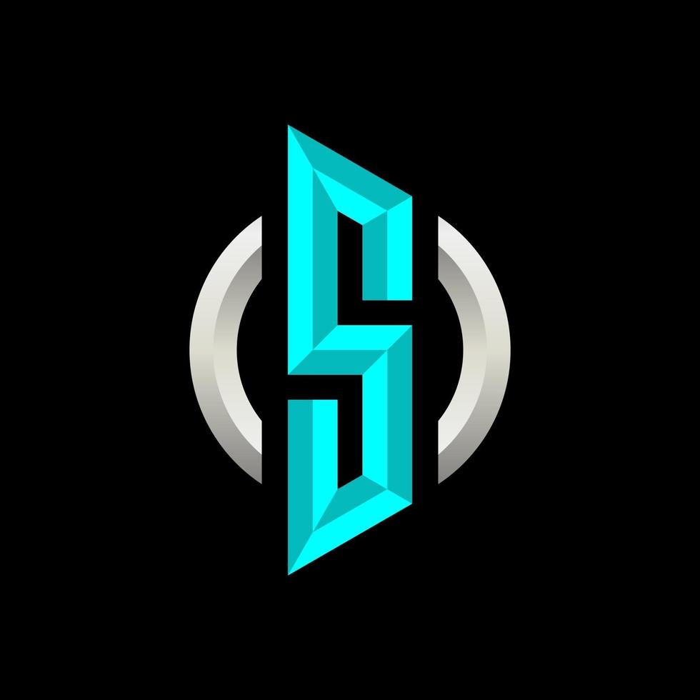 modelo moderno de design de logotipo inicial s gaming esport vetor