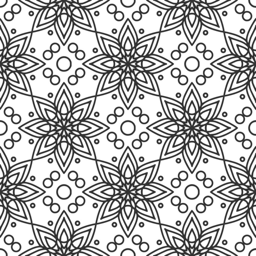 padrão floral étnico sem costura com mandalas vetor