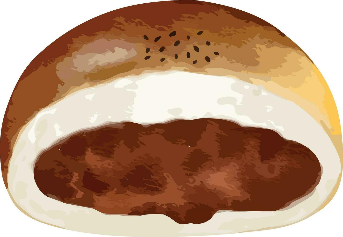 vermelho feijão pão mão desenhado aguarela ilustração isolado elemento vetor
