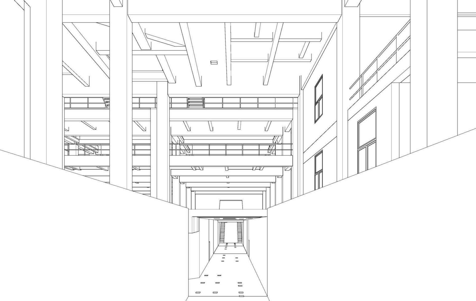 3d ilustração do industrial construção vetor