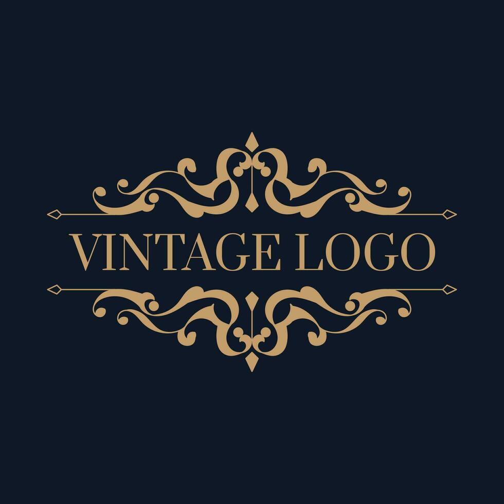 vintage luxo ornamental logotipo com floral ornamento. - vetor. vetor