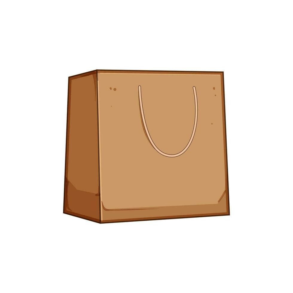 pacote papel almoço saco desenho animado vetor ilustração
