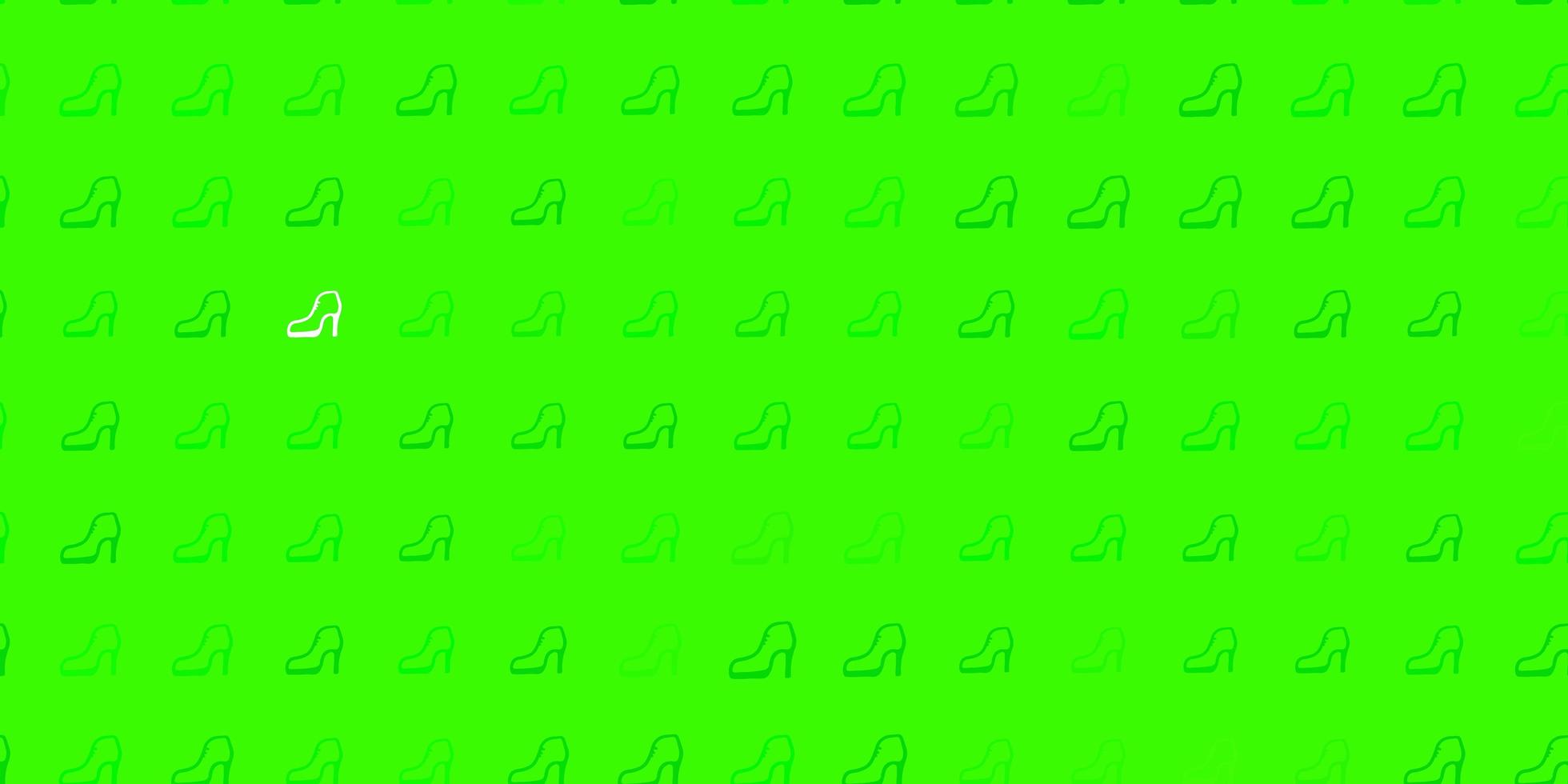 fundo de vetor verde néon claro com sapatos de salto alto