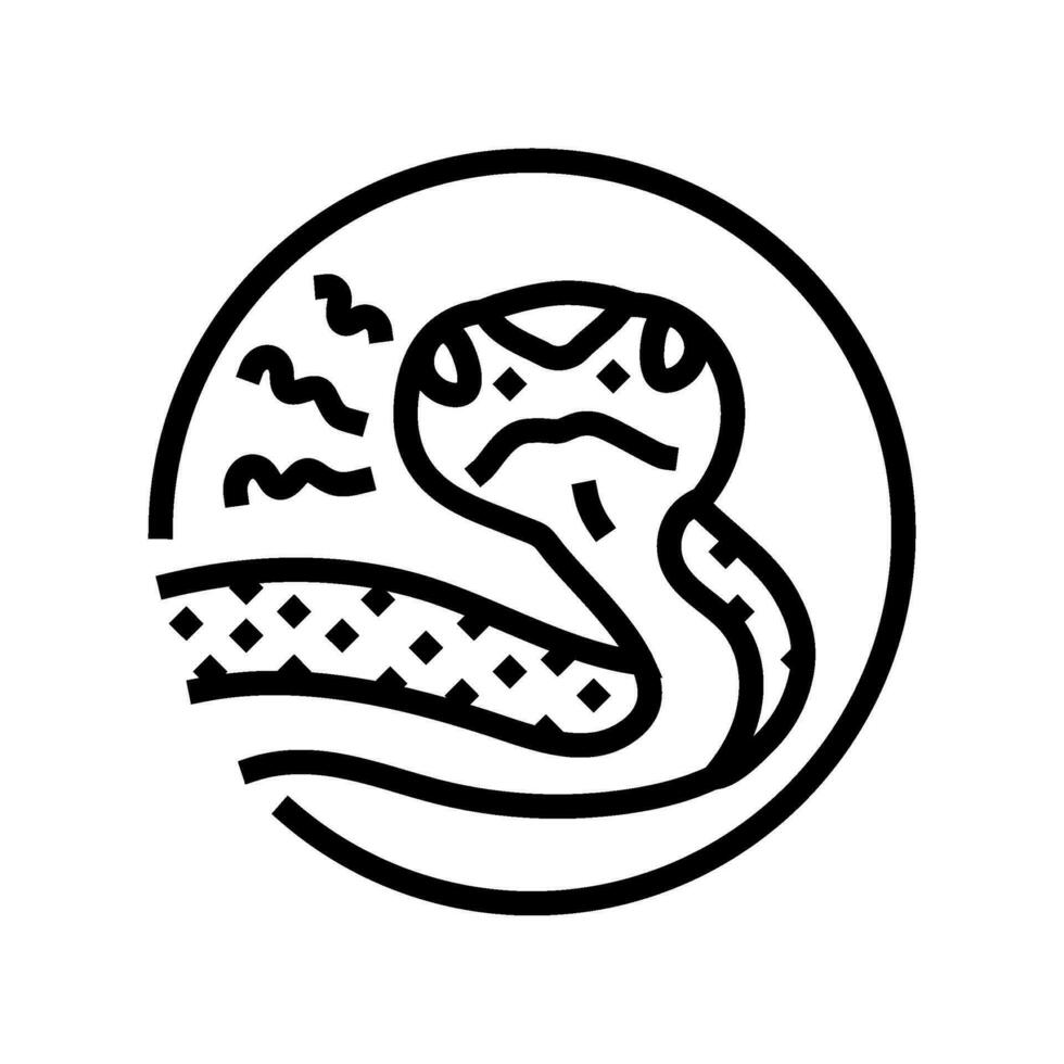 serpente sibilando animal linha ícone vetor ilustração