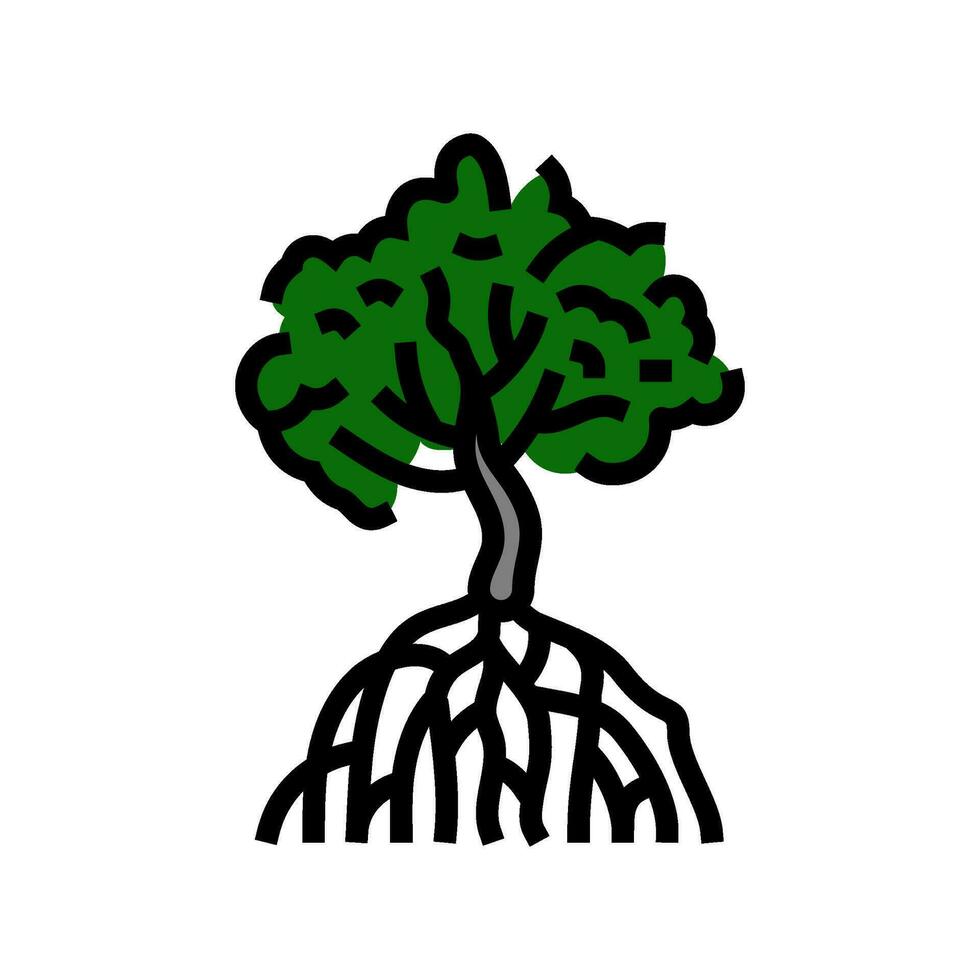 mangue árvore cor ícone vetor ilustração