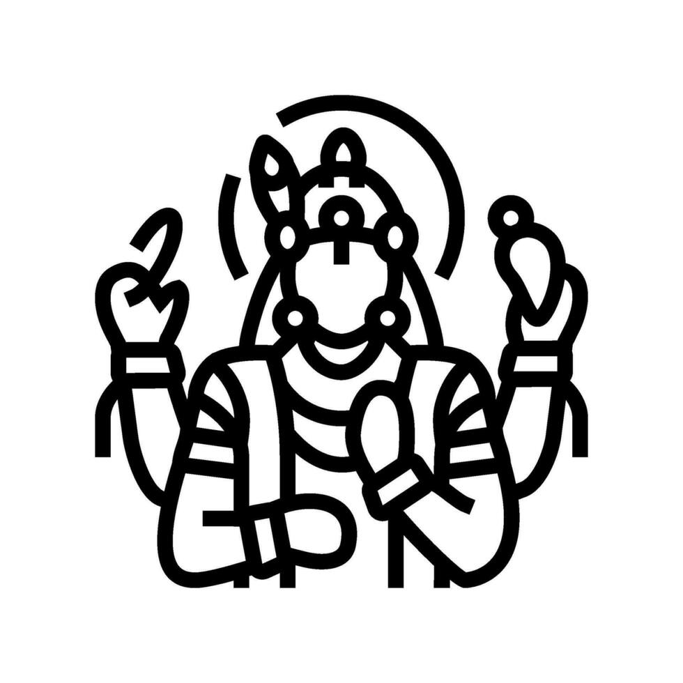 vishnu Deus indiano linha ícone vetor ilustração