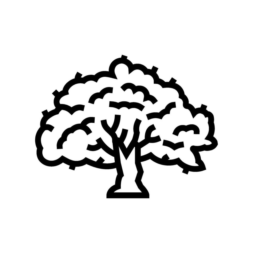 bodhi árvore budismo linha ícone vetor ilustração