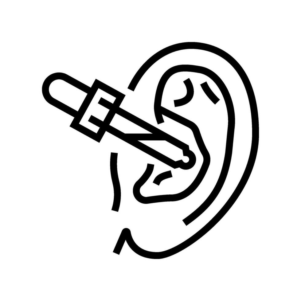 orelha Cuidado audiologista médico linha ícone vetor ilustração