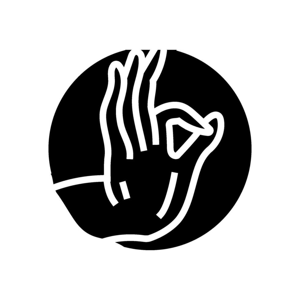 Buda mão gesto mudra glifo ícone vetor ilustração