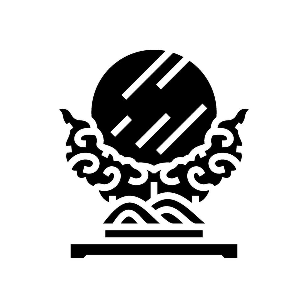 Shintai espelho Xintoísmo glifo ícone vetor ilustração