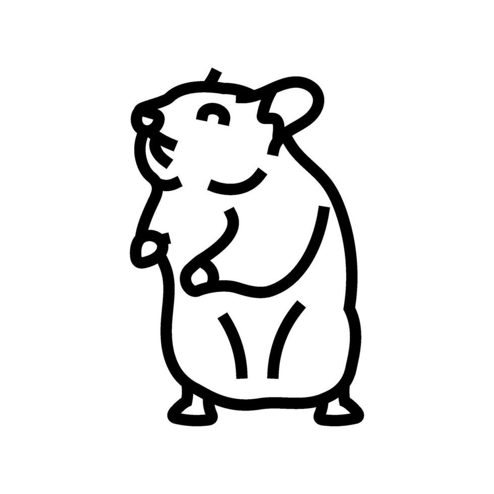 hamster em pé animal linha ícone vetor ilustração