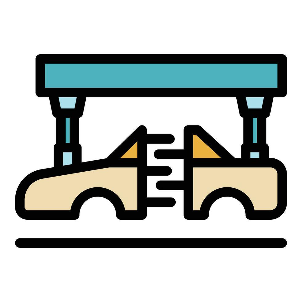 lado de lado carro impressão ícone vetor plano