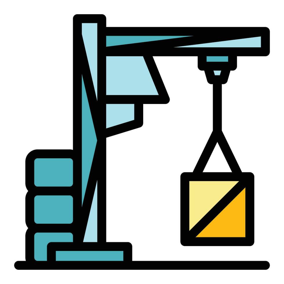 carga porta guindaste ícone vetor plano
