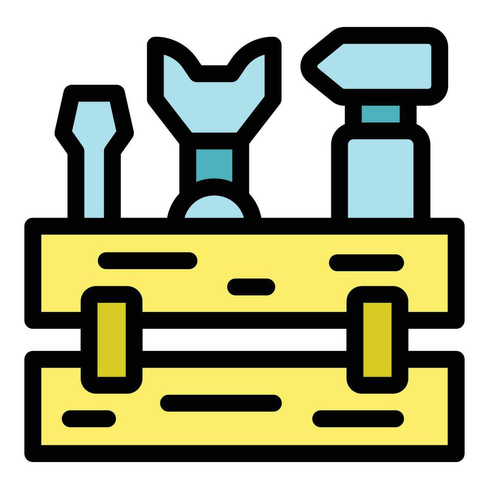 aberto Caixa de ferramentas ícone vetor plano